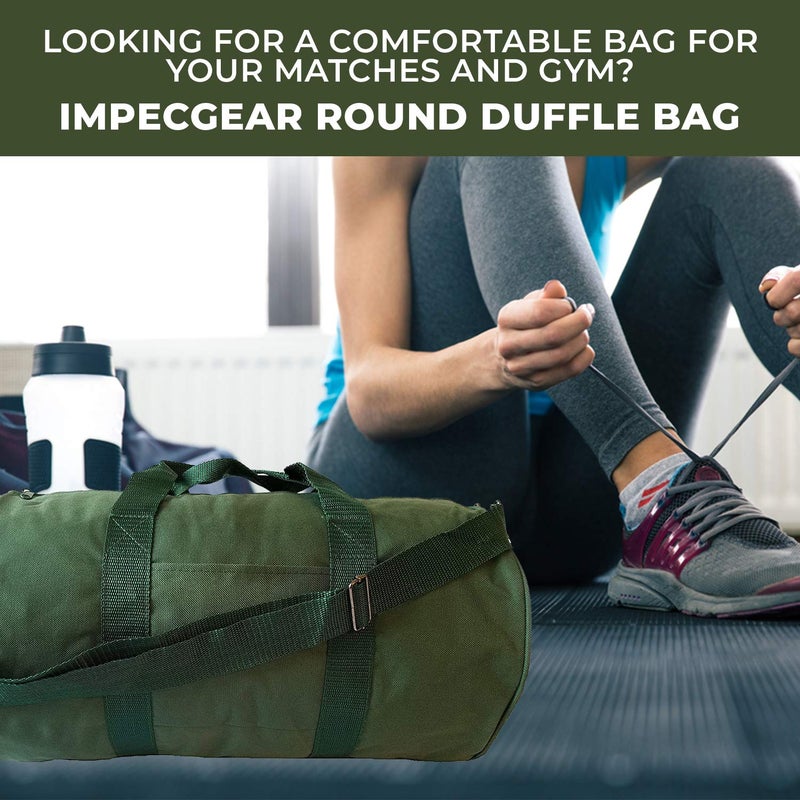 ImpecGear Round Duffel Sports Bags, Travel Bag, Heavy Duty Bag, Gym Fitness Bag-for Men & Women (Green) small-medium - Image 5